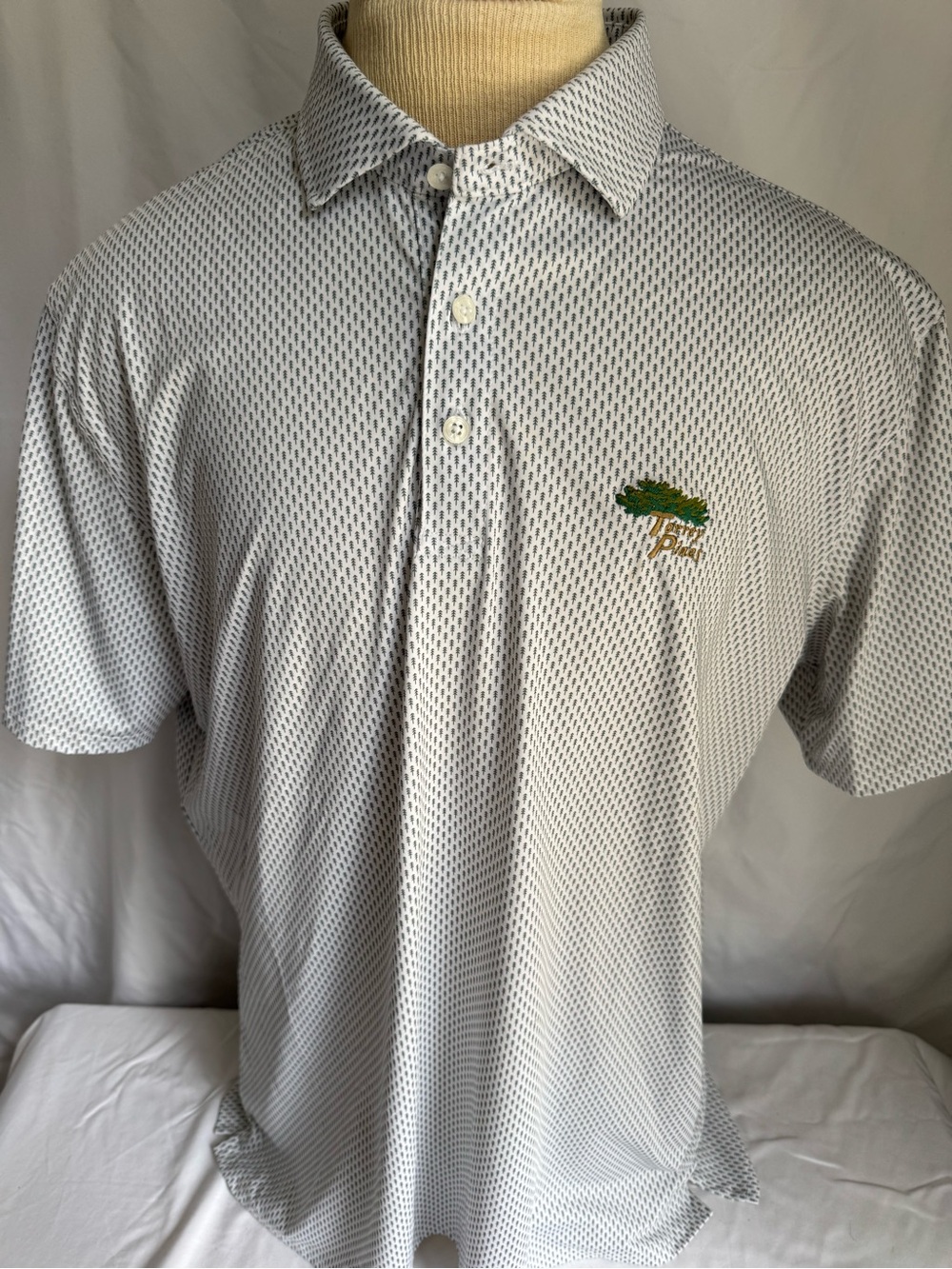 Holderness & Bourne Torrey Pines Polo Mens XL The Forrest Tree Print Like New
